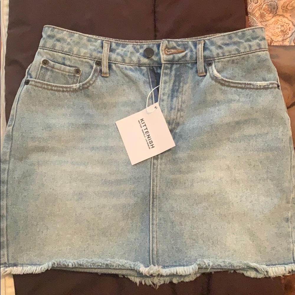 Kittenish denim skirt